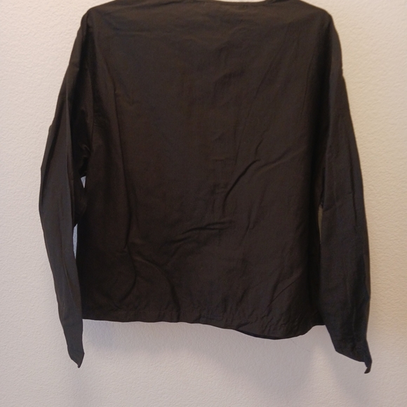 Together! Blouse Women Black Shirt  Embroidery Boho Size Missy M - Picture 12 of 12